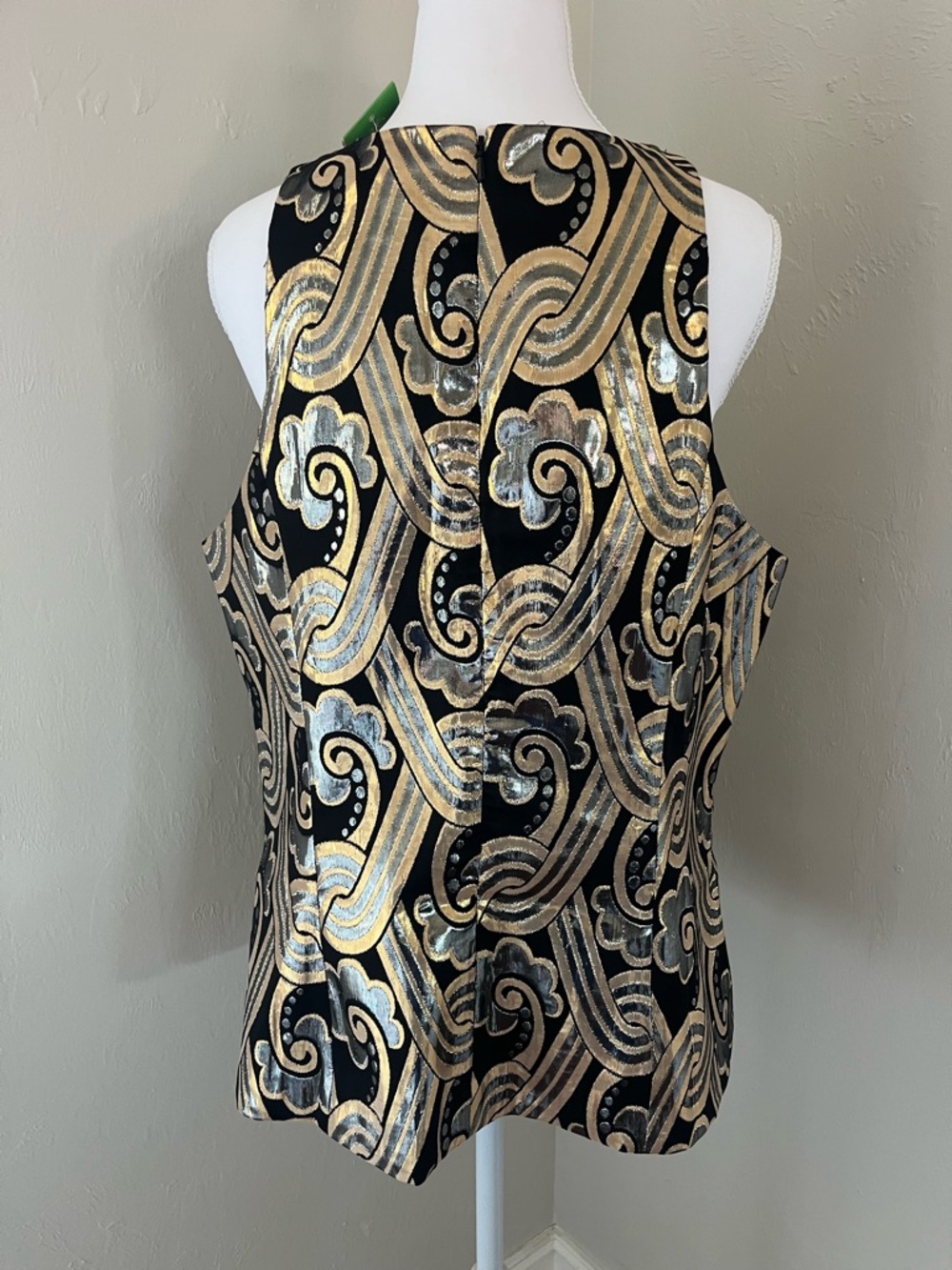 Lilly Pulitzer Black Gold Silver Embellished Sleeveless Blouse (NWT) - Picture 5 of 12